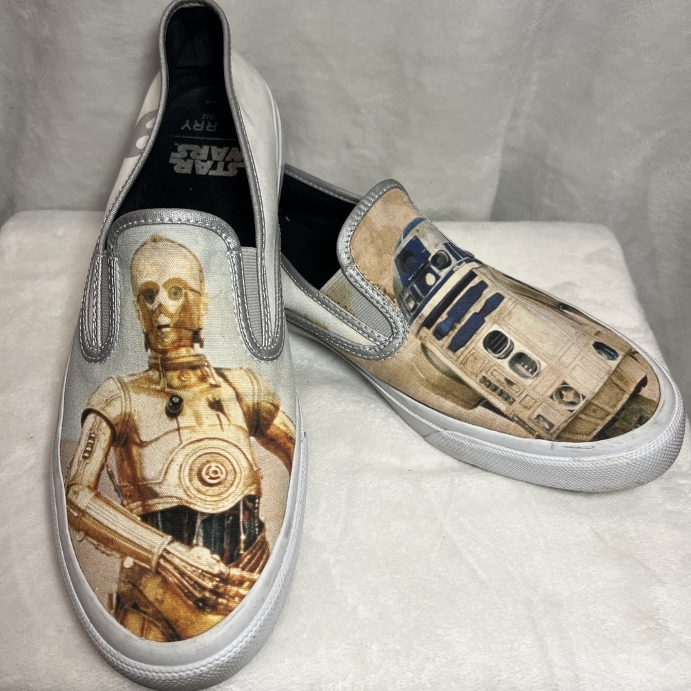 Sperry x Star Wars R2-D2 C-3PO Slip On Sneakers Men's Size 11 Canvas Shoes